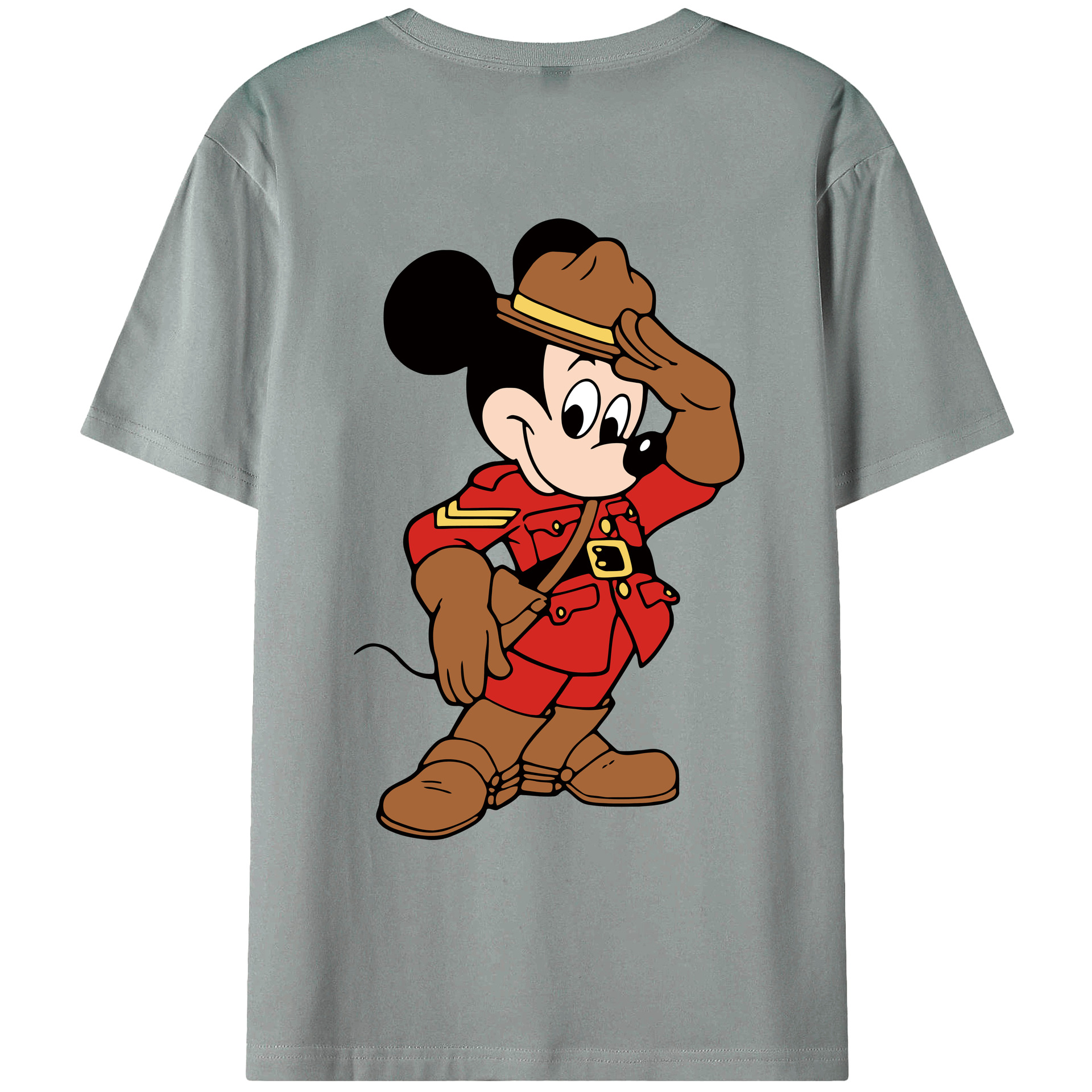 ミッキーマウス Mickey Mouse 綿100％ メンズ半袖Tシャツ（バックプリント） 通気性